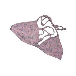 Frankie's Bikinis x Victorias Secret Pink Triangle Tie Halter Swim Top Large